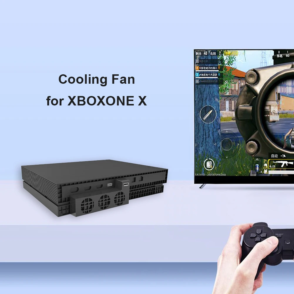 Temperature Control USB Cooling Fan Replacement for Xbox One X Game Console System External 3 Fans Smart Cooler
