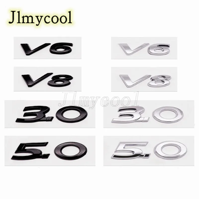 3D Abs V6 V8 3.0 5.0 Auto Lettera Emblema Distintivo Parafango Posteriore Tronco Adesivo Per Jaguar F-Type E-Pace F-Pace Xe Xf Xjl 20T 25T 30T 35T