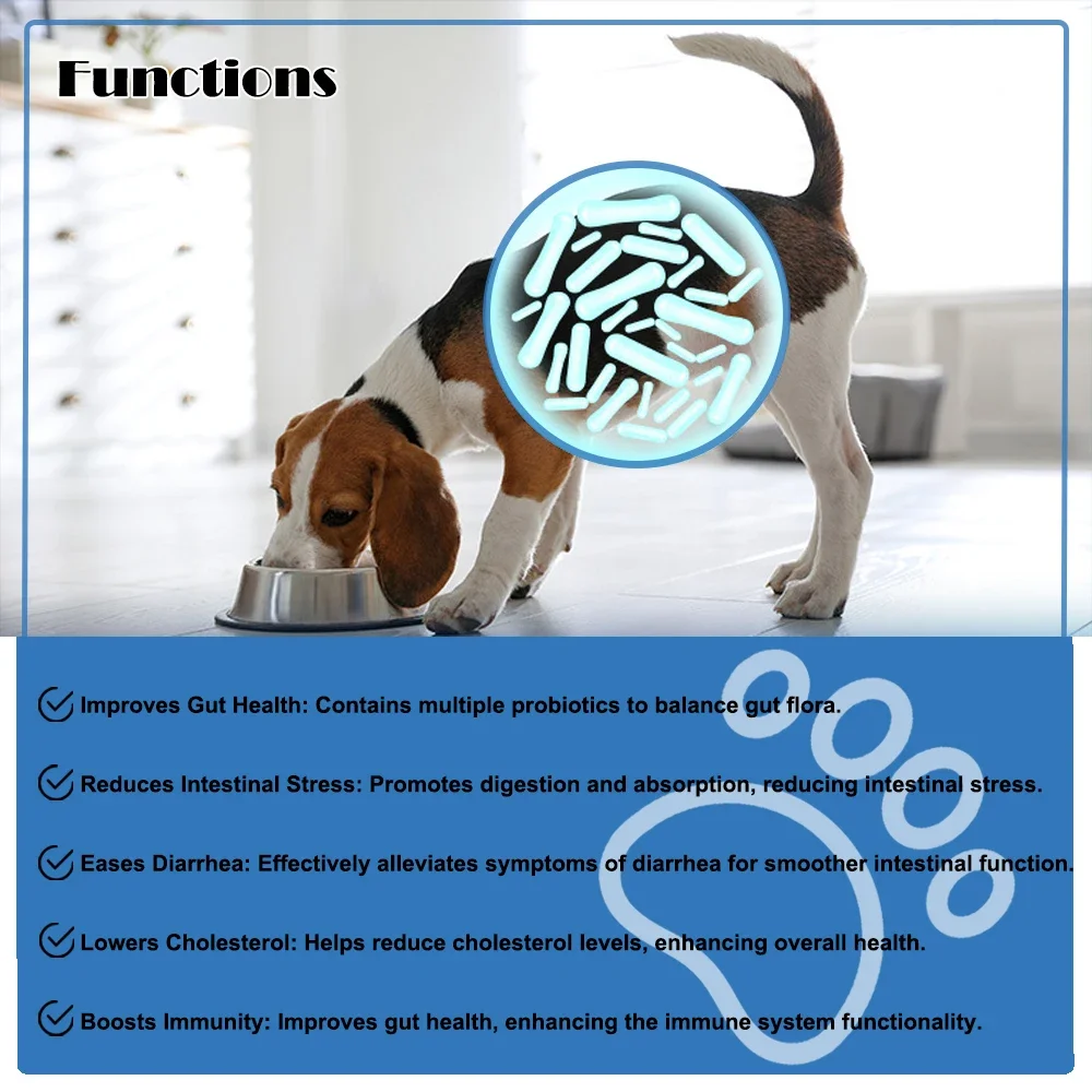 Pet Probiotic Nutritional Soft Chews-Boost Gut Health, Reduce Intestinal Stress, Alleviate Diarrhea, and Lower Cholesterol