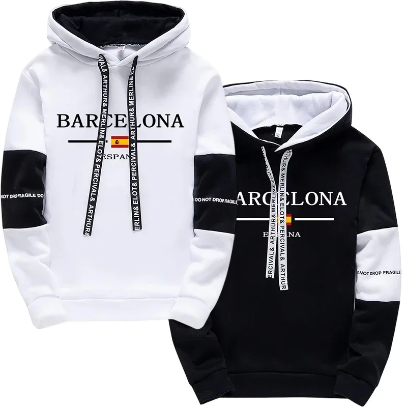 Barcelona Hoodies High Quality Male All Season Daily Casual Sports Hooded Sweatshirts Pullover 2025 Men's Clothes - 2