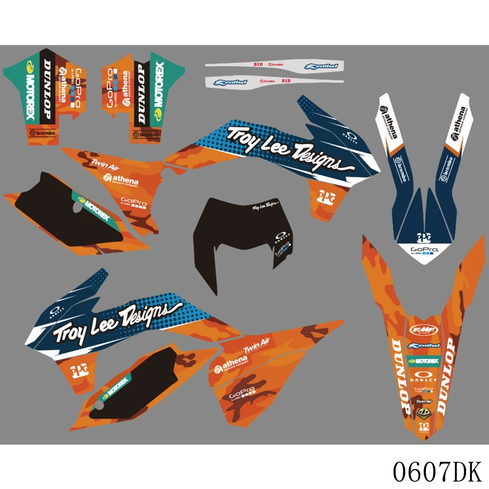 Full Graphics Decals Stickers Motorcycle Background Custom Number For KTM EXC XCW XCFW 125 250 300 350 450 2014 2015 2016 | Автомобили и