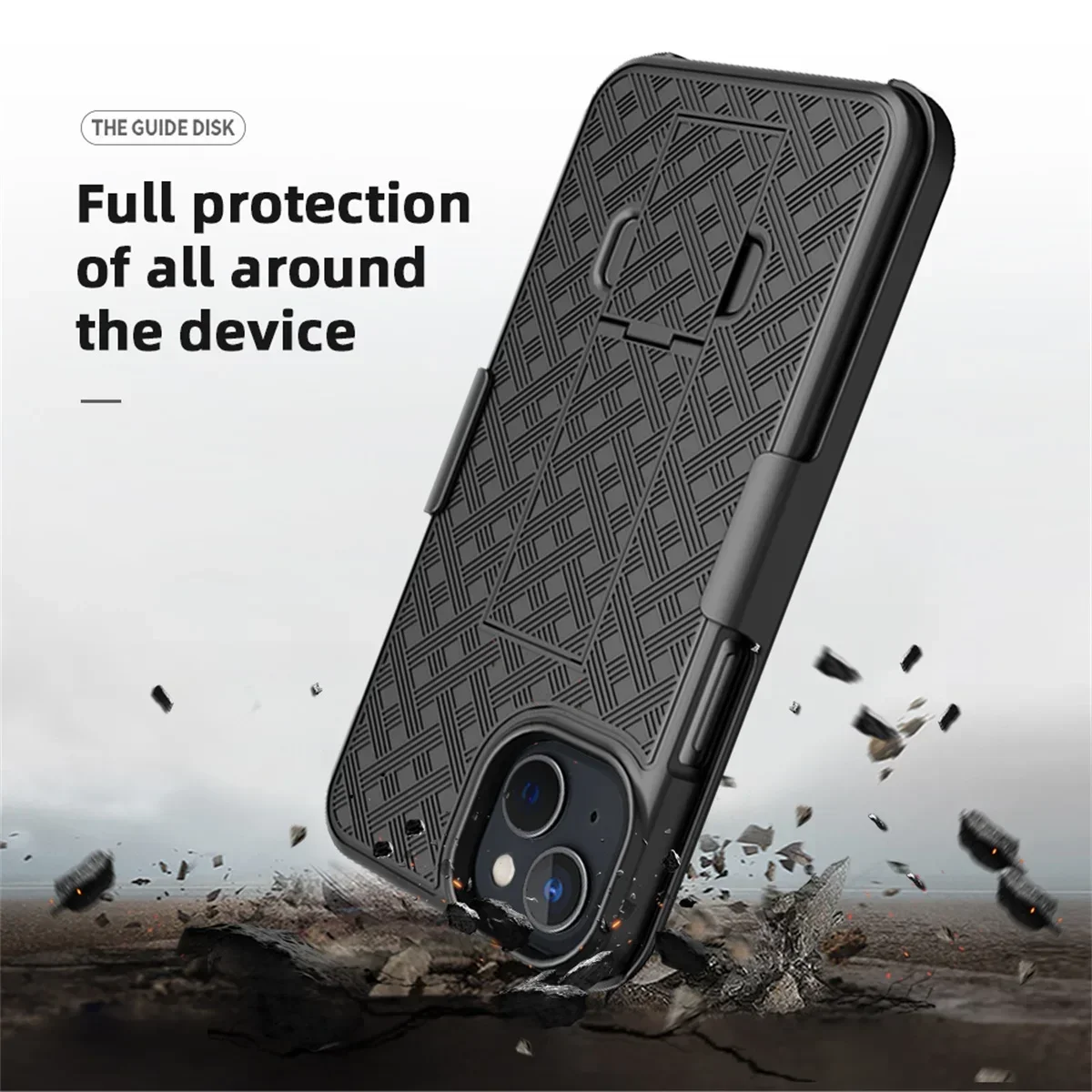 Men's Sport Waist Belt Clip Phone Case with Slide Holder & Back Shell