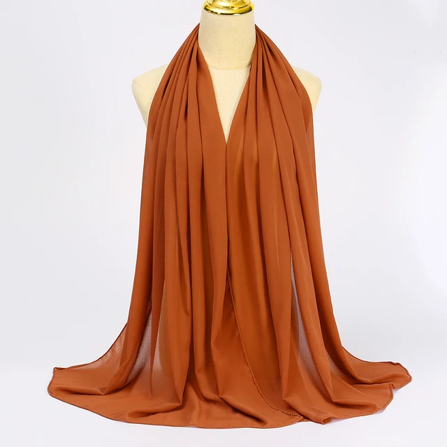 Foulard Hijab en mousseline de soie pour Femme, voile musulman ramadan ,hijab femme musulman,foulard musulmane pour femme, foulard mousseline en Jersey doux de haute qualité hijab islam voile femme musulman,70*180cm
