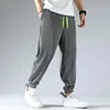 Men Summer Invisible Zipper Open Crotch Ice Silk Jogger Pants Thin Harem Male Oversized Sportswear Trousers 3