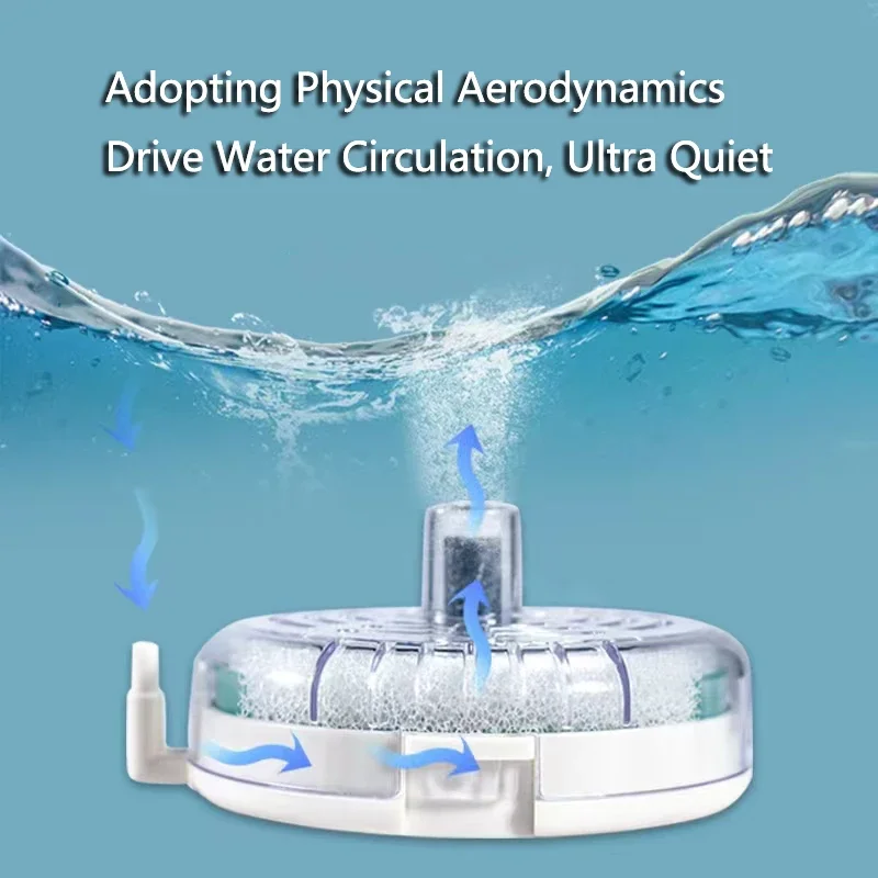 Round Aquarium Fish Tank Filter Transparent Biochemical Sponge Filter Aquarium Water biological Filter Submersible Water Pump 3