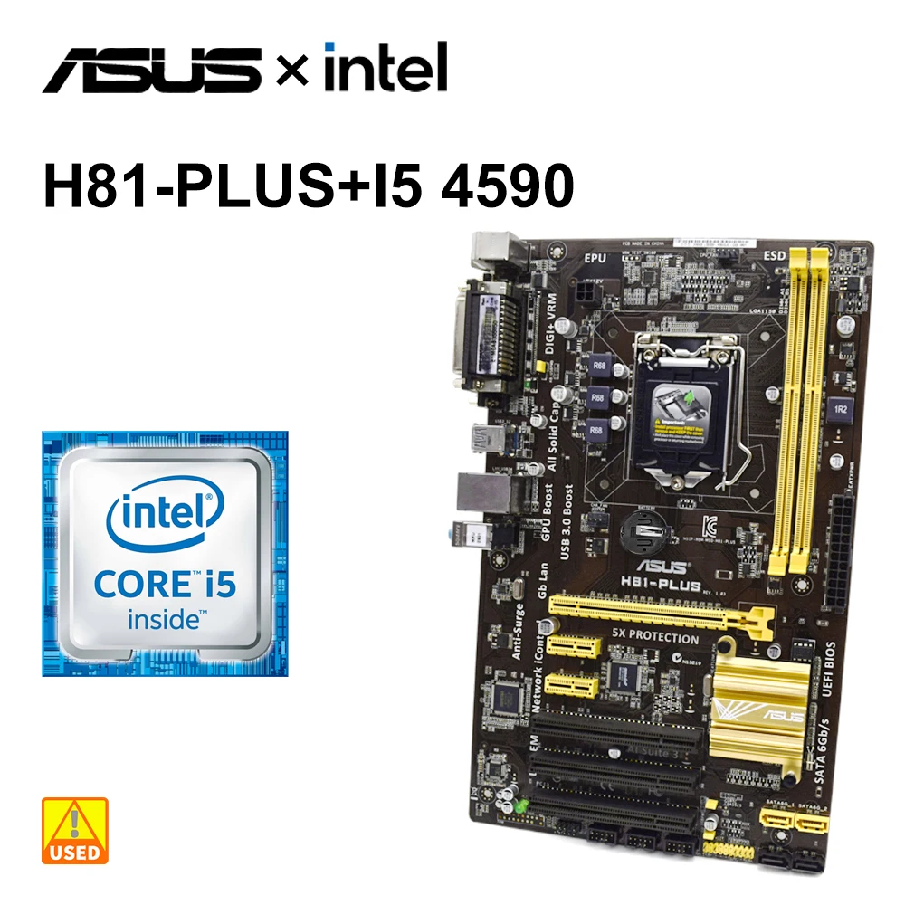 1150 Motherboard kit Asus H81PLUS+ I5 4590 cpu H81 Motherboard DDR3