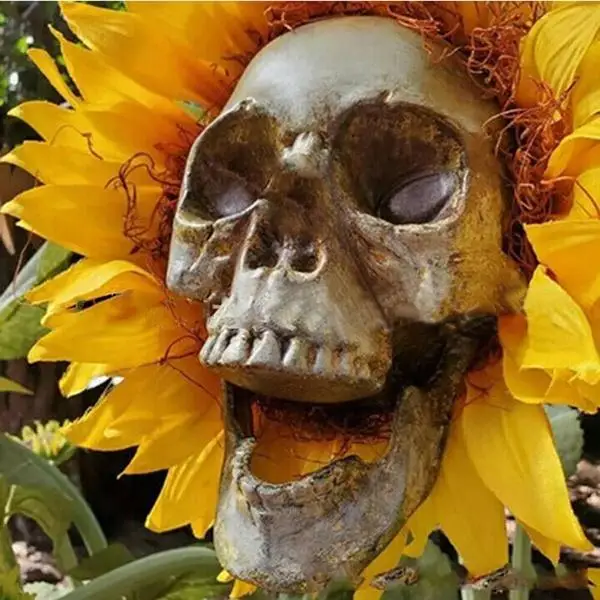 Creepy Skull Sunflower Flowers Skull Festival Art Craft Garden Decoration Simulation Flower Ornaments Halloween Decorations