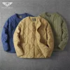 Amekaji Cotton Jacket Men Retro Solid Color Thermal Coat Autumn Winter Quilting Thickened Liner Casual Loose Crewneck Homme Tops 1
