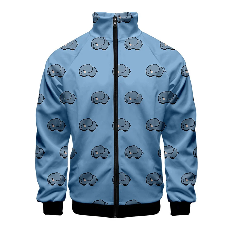 thumbnail image 1 of Chaqueta con estampado 3D de elefante, jirafa, conejo, para hombre, con estampado de animales de dibujos animados, chaqueta de calle de gran tamaño con cremallera, ropa para niños, 1 of 4