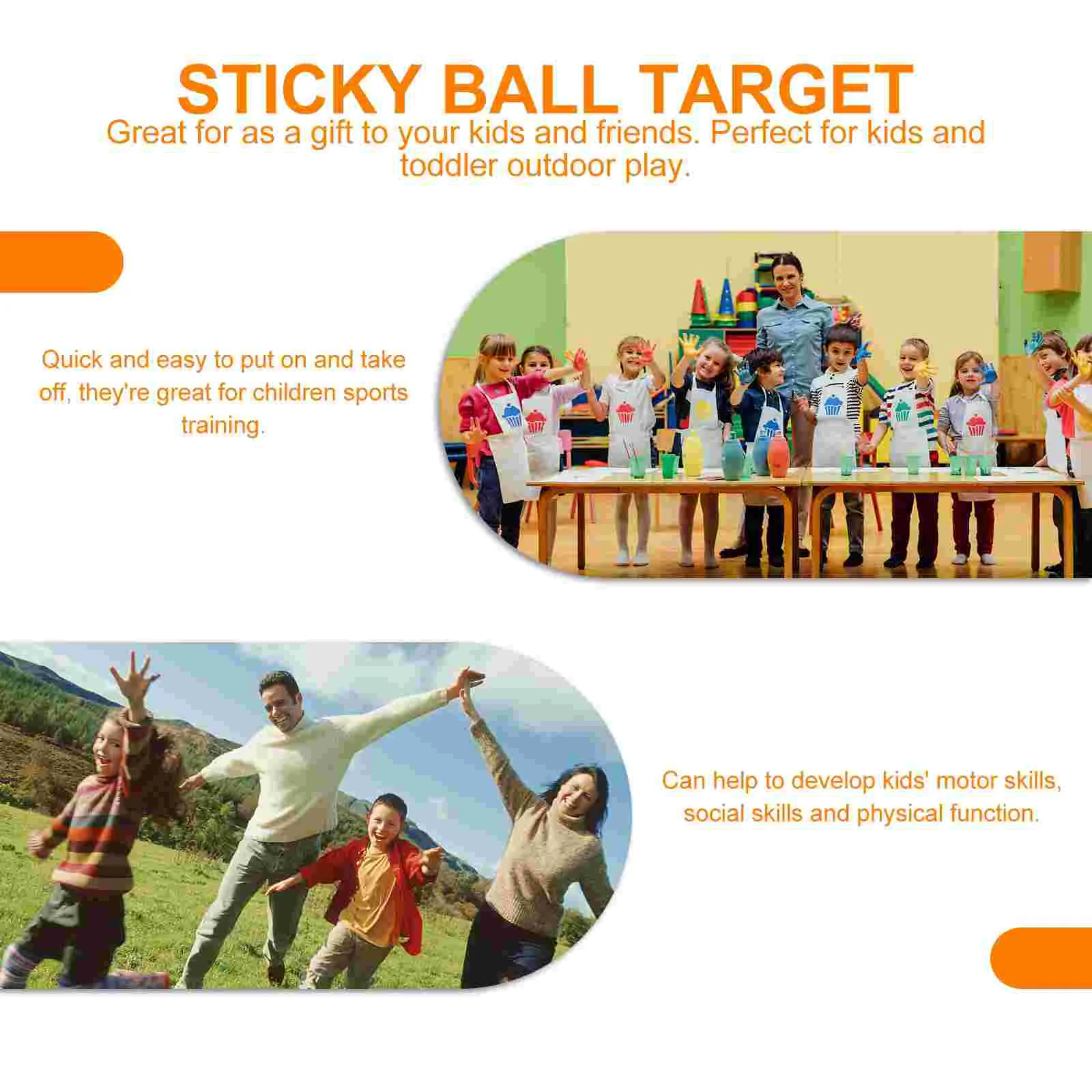 Small Blue Children Sticky Ball Vest Viscous Jersey Vest Game Props Adhesive Ball Vest with 3 Random Color Balls for Kids 4