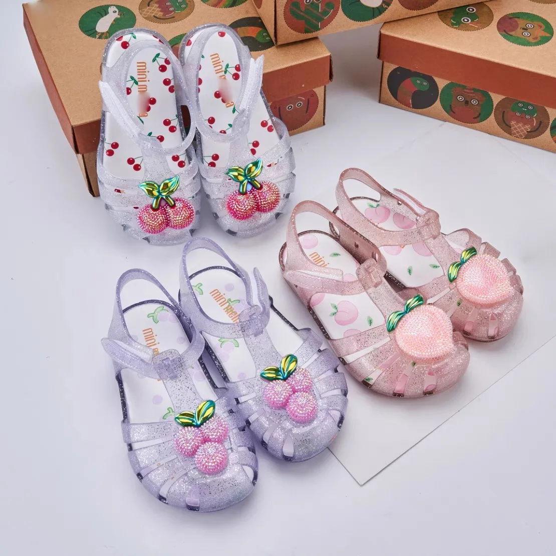 Mini Melissa Girl's Summer Fashion Fruit Roma Sandals Children