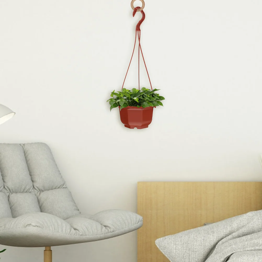 

Homsfou Hanging Planters Plastic Flower Pot Garden Plant Basket Hanging Chain Hooks Indoor Outdoor Garden Plants