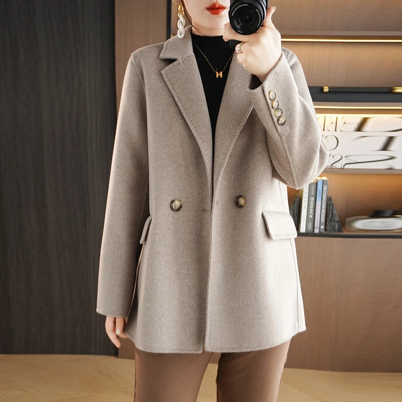 Autumn And Winter New Cashmere Coat, Medium Style, Fashionable, Double Sided, 100% Pure Wool, High Grade Fashion Women's Coat