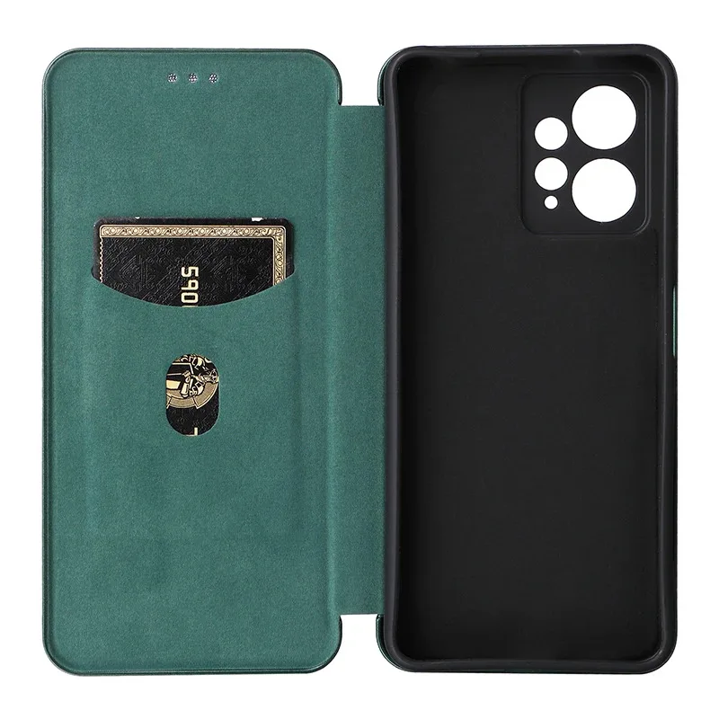 Luxury Carbon Fiber Leather Flip Wallet Case Cover