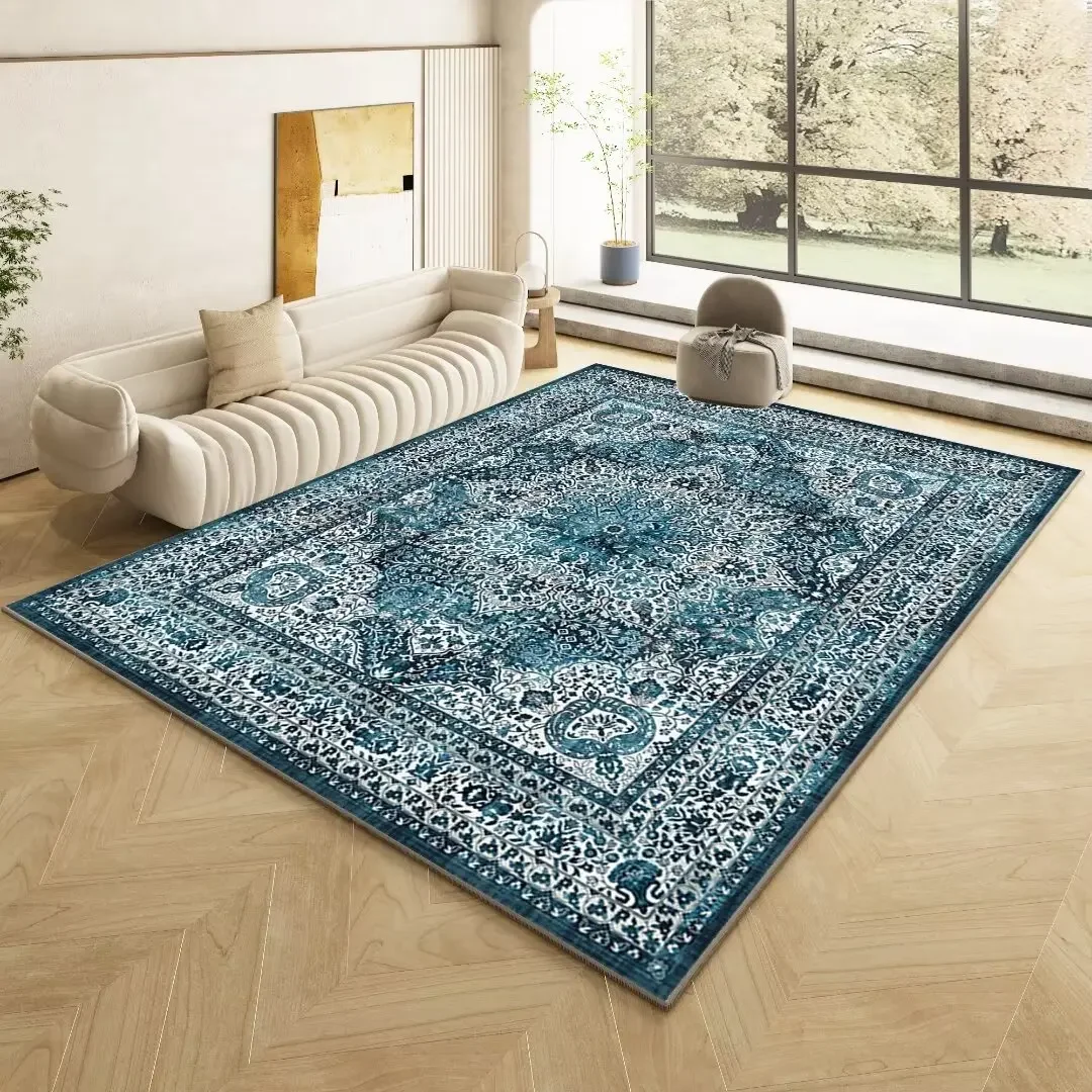 Tapis moelleux pour salon, conception persane, décoration de la maison, chambre à coucher, tapis luxueux, porte d'entrée, polymères de bain lavables, grand