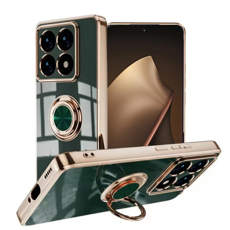 Plating Magnetic Ring Phone Case - Sleek and Protective Back Cover with Enhanced Grip
