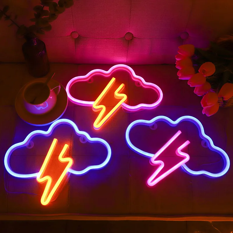 LED Neon Lights Shapes Lightning Decoration for Room Wall Cool ...