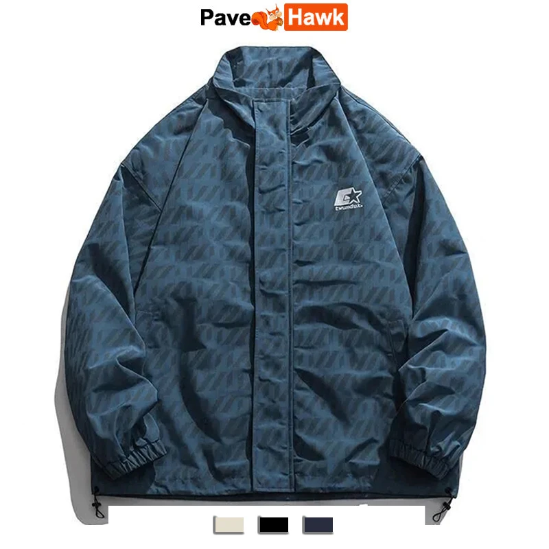 

Mens Windbreaker Jacket Autumn Noctilucent Print Fashion Casual Loose Men Sportswear Bomber Varsity Jackets Unisex College Style