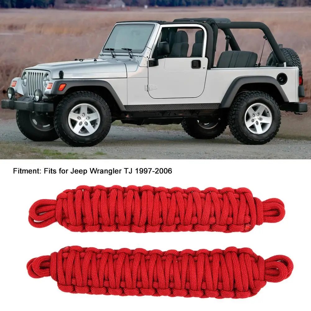 2pcs Car Door Restriction Rope Protection Limiting Strap Fits for wrangler TJ 1997-2006 Car Accessory