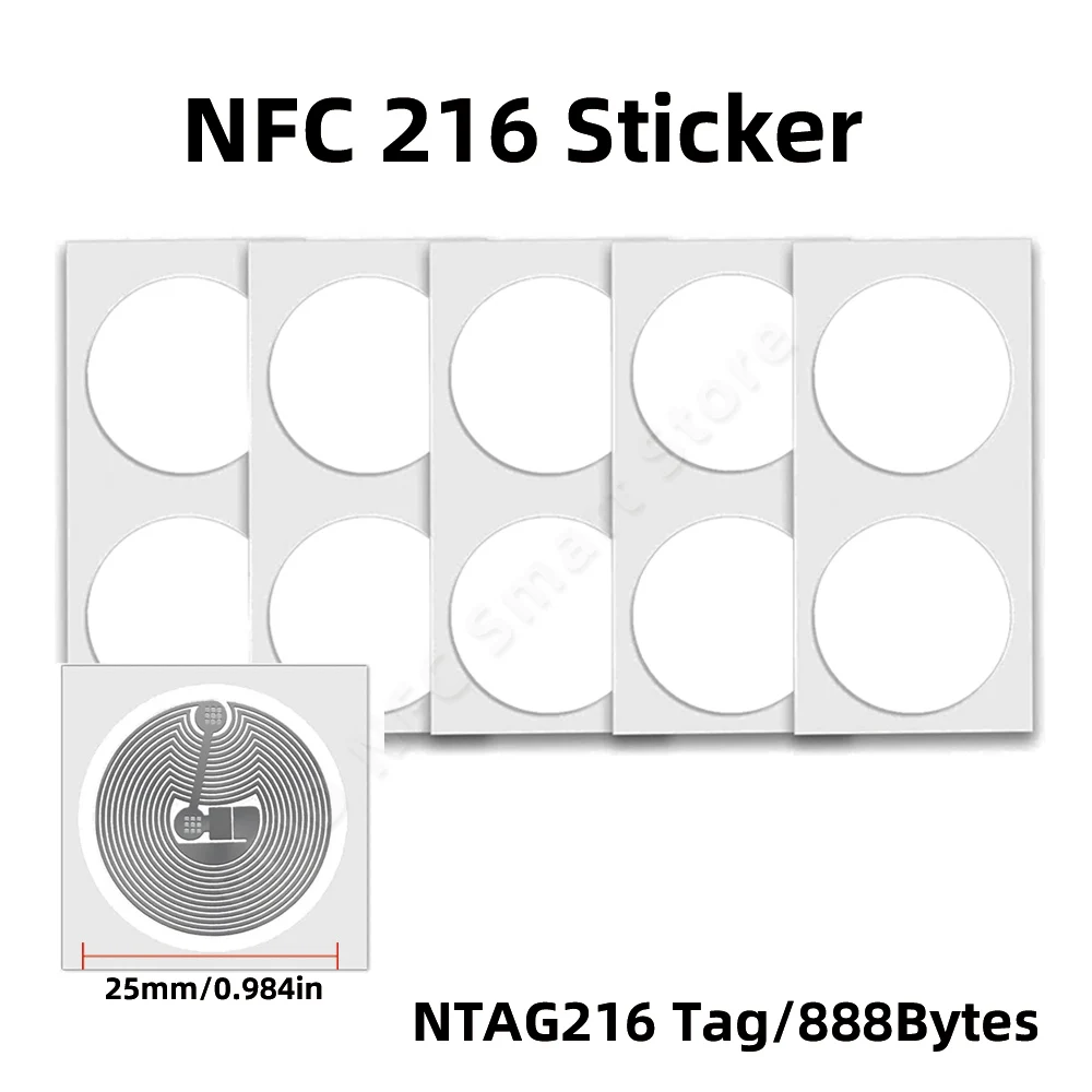 10PCS NFC Tag NTG216 Label NFC 216 Adhesive Lable Sticker RFID 13.56Mhz For Huawei Share ios13 Personal Automation Shortcuts 2