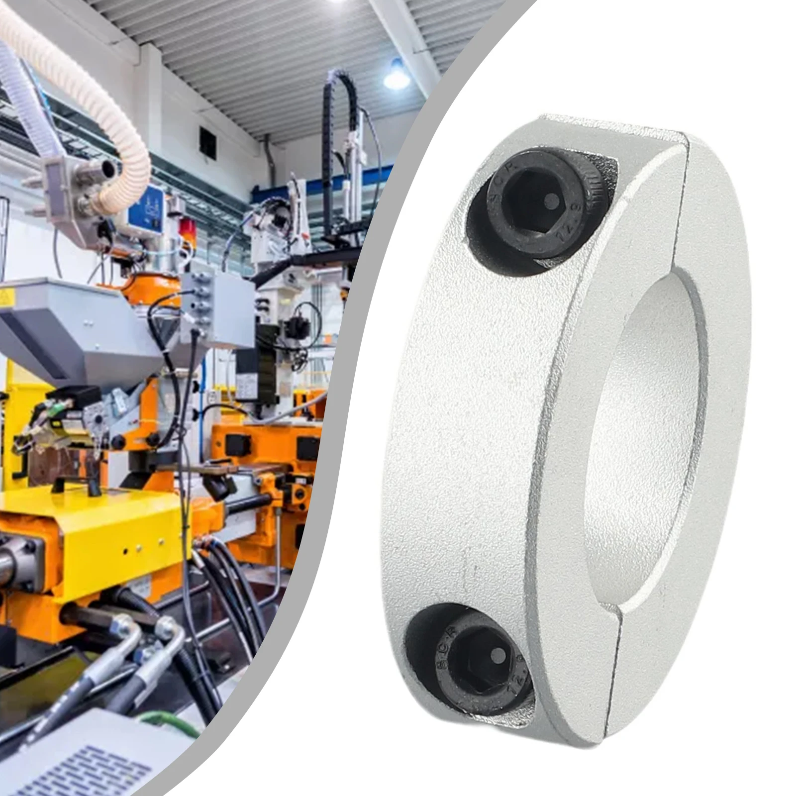 1PCS Clamp Ring Collar Double Split 6mm To 40mm Inside Diameter Shaft Collar Clamp Shaft Clamp Bearing Backstop Ring Silver