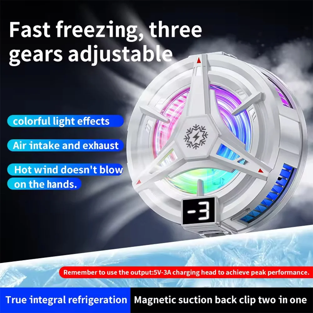 게임용 자석 휴대폰 쿨러 RGB 라이트 - 반도체 냉각 팬 아이폰 맥세이프 안드로이드 및 아이패드 호환