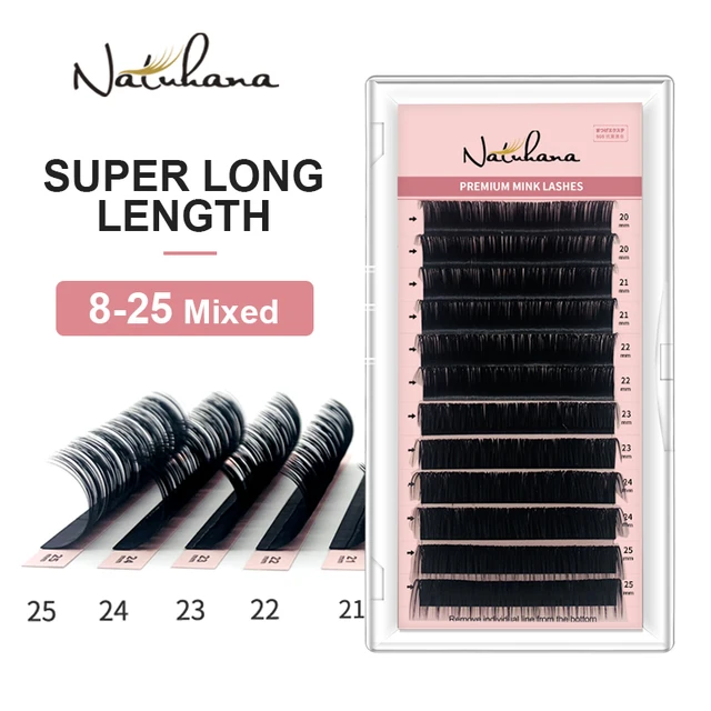 NATUHANA – faux cils synthétiques en soie, 8-15mm, extensions de cils très longues