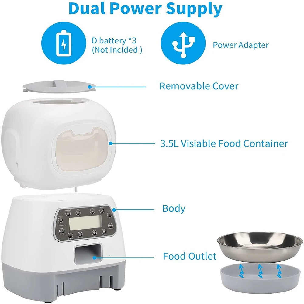 Tuya Smart APP Pet Feeder Cat And Dog Food Automatic Dispenser Suitable For Small And Medium-Sized Cats And Dogs Remote Feeding