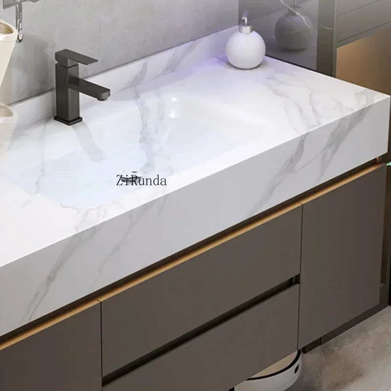 European Style Rock Plate Bathroom Cabinets Luxury Wall-mounted Fog Removal Smart Mirror Cabinets Fashion Furniture Шкафы FYBC