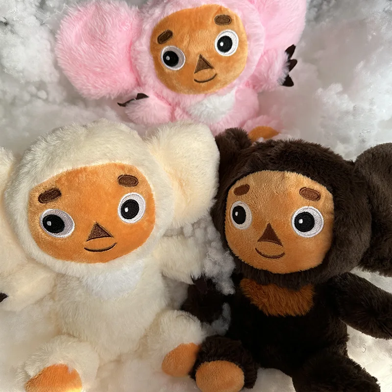 고품질 Cheburashka 플러시 장난감 큰 눈 원숭이 옷 인형 러시아 애니메이션 아이 수면 Appease 인형 장난감 어린이위한