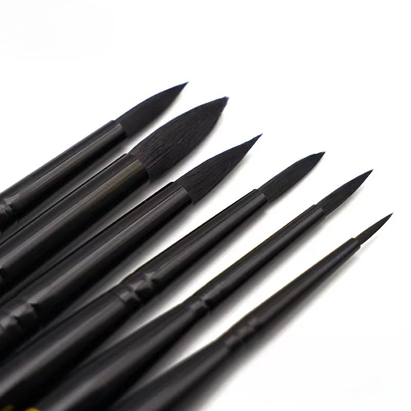 Round tip detachable Travel Paintbrush, Student Painting Graffiti paintbrush Watercolor gouache Painting Beginner art set 5