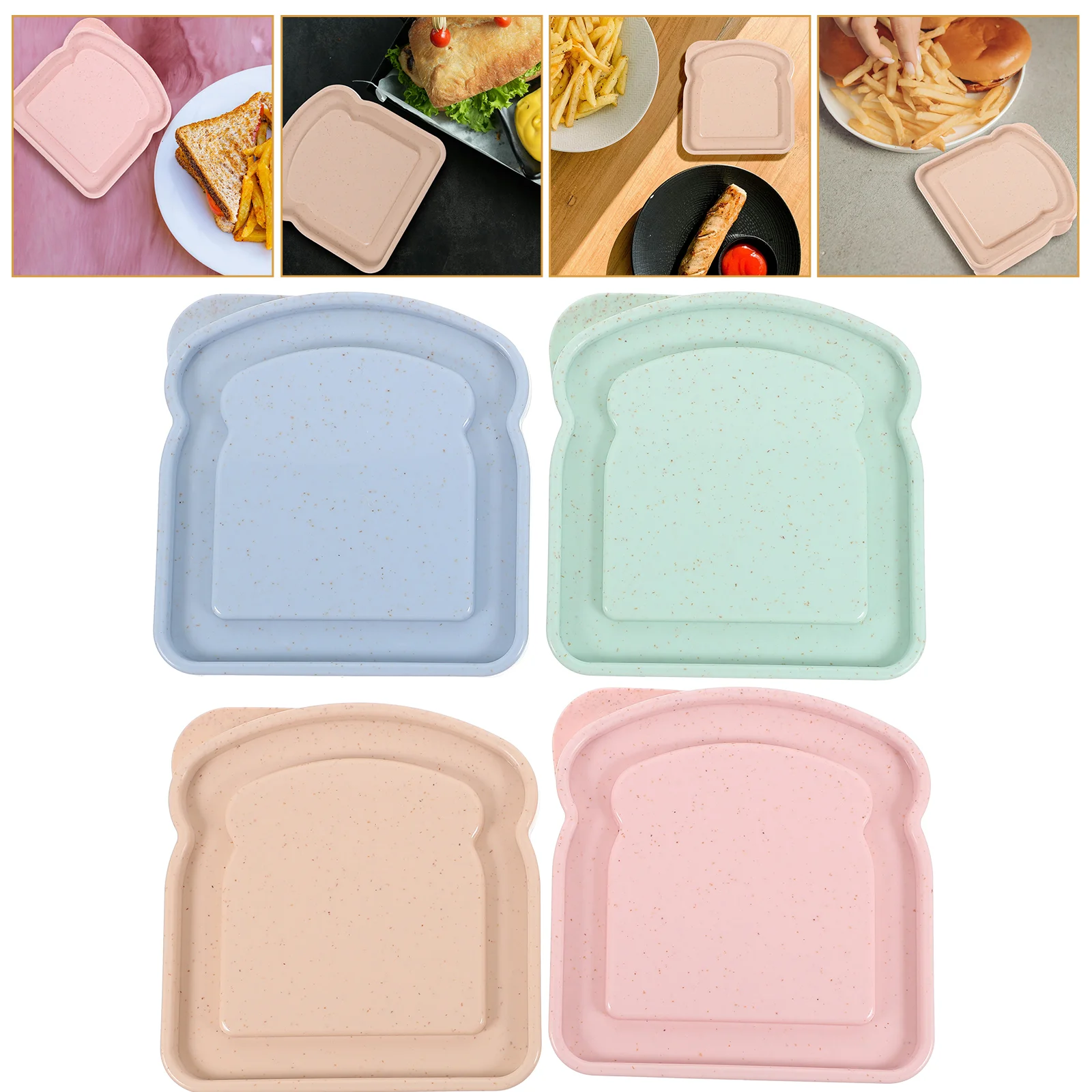 

4 Pcs Storage Box Toast Bread Container Sandwich Containers for Adults