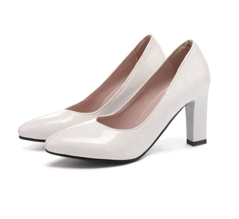 

Женские туфли с острым носком, туфли-лодочки из лакированной кожи, на платформе и высоком каблуке, размеры 16-3, 2020