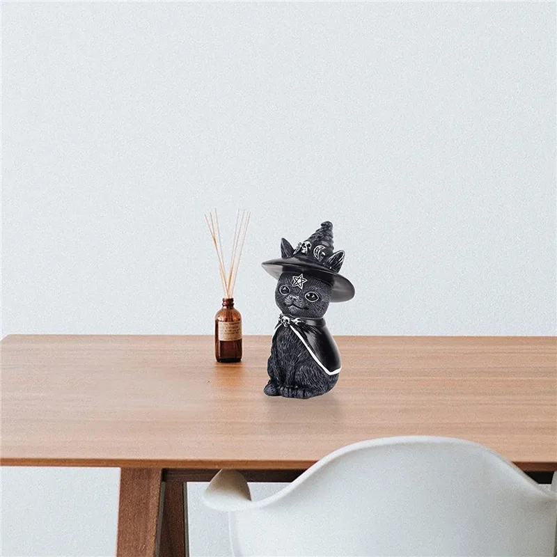 1pc Black Cat Statue Figurine 2