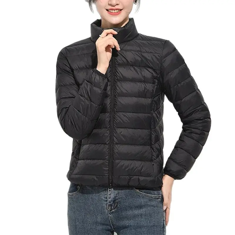 

Autumn Winter Women's Fashion Lightweight Duck Down Coat Windbreaker Jackets Women Warm Down Overcoat Stand Collar Down Coats