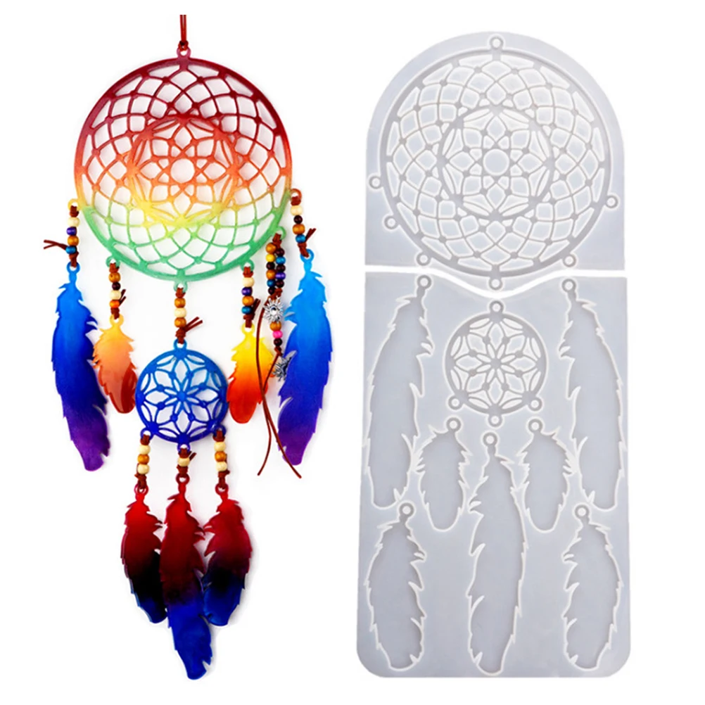 

Dreamcatcher DIY Epoxy Resin Crystal Silicone Mold Making Tools Dream Catcher Mold for DIY Necklaces Keychains Earrings