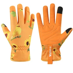 Women's Breathable Leather Thorn - Proof Gardening Gloves - S (A0148 - orange)