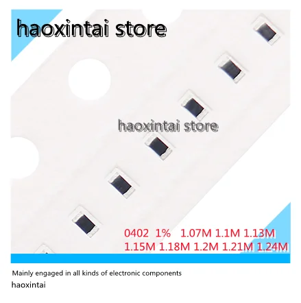 

100 шт., резистор 0402 SMD 1% 1,07 M 1,1 M 1,13 M 1,15 M 1,18 M 1,2 M 1,21 M 1,24 M