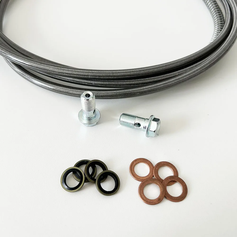 M10 Banjo Motorcycle Hydraulic Brake Hose Tube Line 28-90 degree10~500cm Cable Pipe Line Steel Mesh Braided Oil Hose ATV