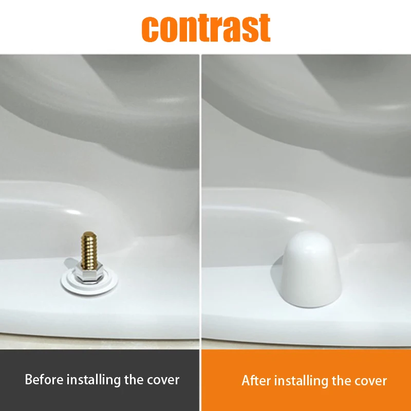 1Set Universal Plastic Toilet Bolt Covers Toilet Bowl Push-on Bolt Screw Caps Decoration For Home Bathroom Accessories