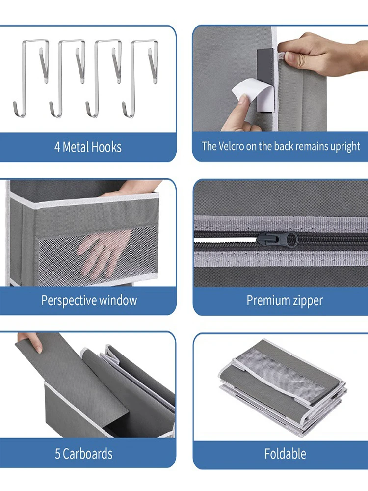 6-Shelf Detachable Over The Door Organizer Heavy-Duty 44lb Capacity Bathroom Closet Organizers and Storage Versatile Toy Storage