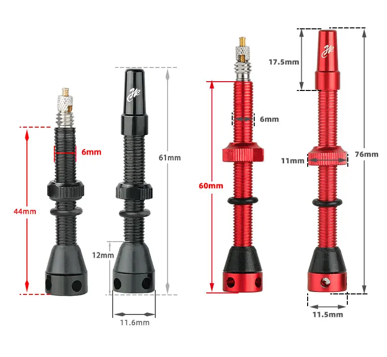 Description Picture 5 of itemBicycle F/V Tubeless Valve 44 60 80mm W/Tool Optional For Gravel Bike Aluminum alloy Pole Brass Core Presta Valve Cycling Parts