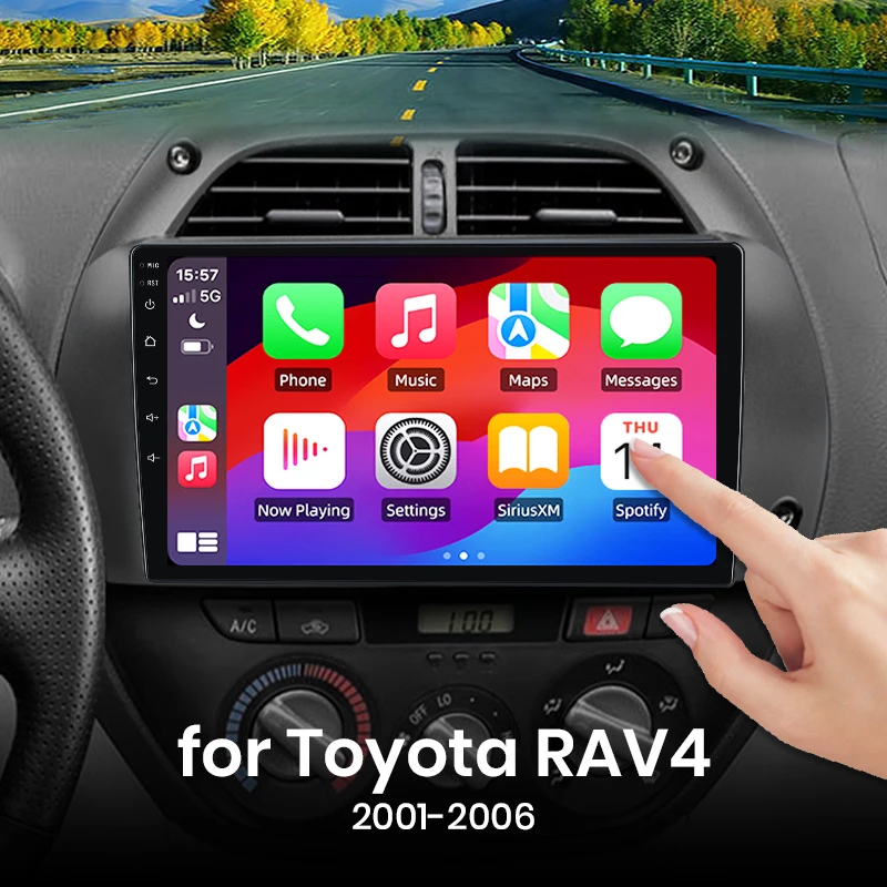 For Toyota RAV4 Wireless CarPlay for Apple Android Auto Car Radio GPS IPS RDS FM WiFi BT 4G 8Core Multimedia Stereo