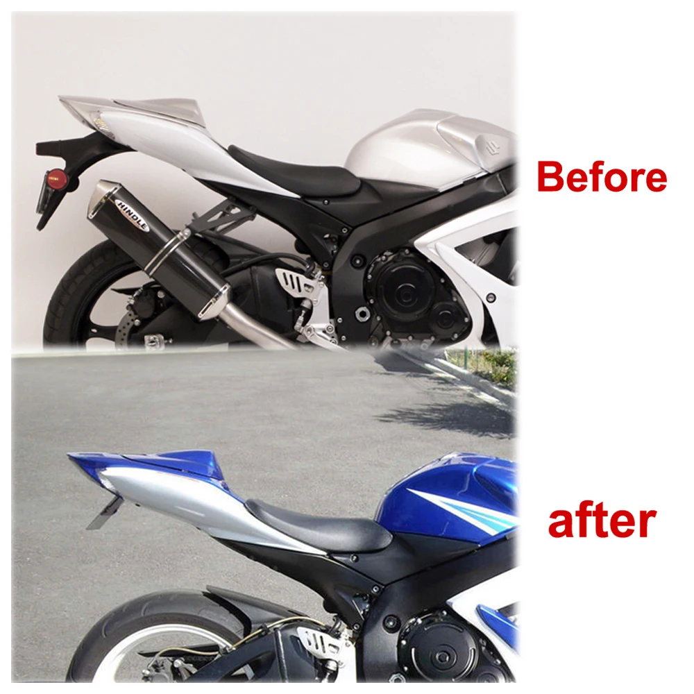 후면 테일 깔끔한 펜더 제거기 키트 스즈키 GSXR 600 750 GSX-R600 GSX-R750 K6 K8 2006-2010 라이센스 플레이트 홀더 브래킷