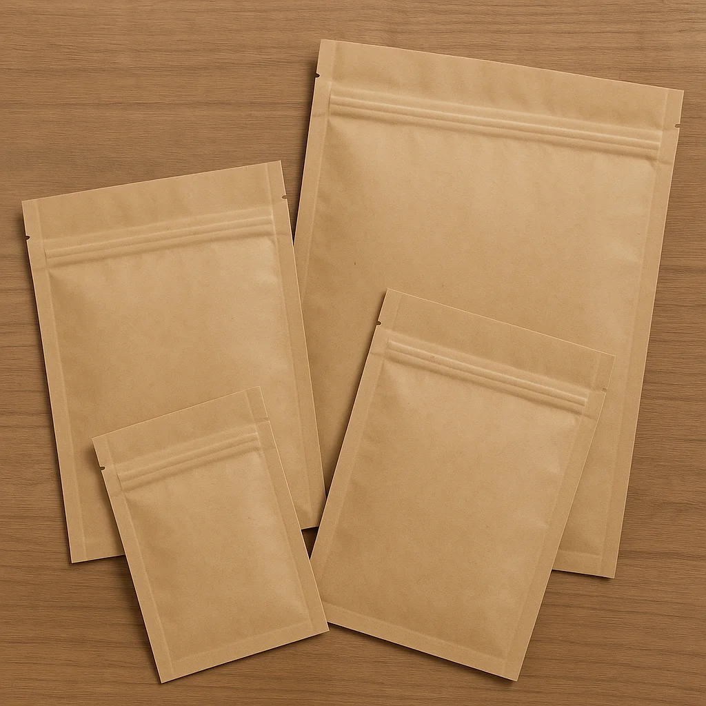 100 Stück gelbe Kraft-Druckverschlussbeutel – Aufbewahrungsverpackungsbeutel für Kaffeebohnen, Haushalt, Urlaub, Partygeschenke, Reisetaschen