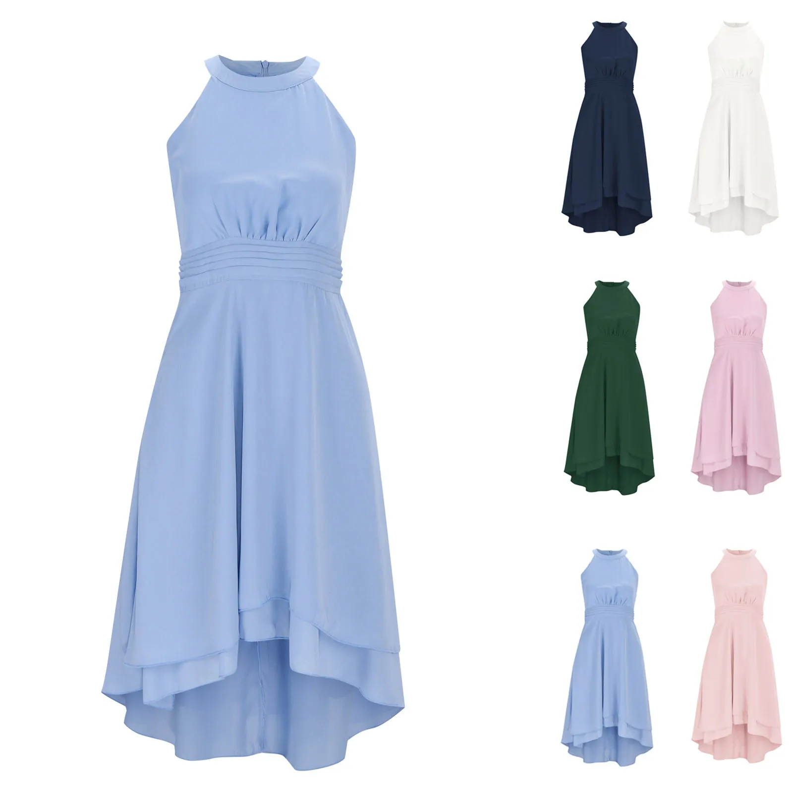 Chiffon Kids Long Sleeve Two Piece Party Dress GCHK174