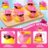 12 Set Cowboy Rubber Duck Bulk Mini Car Yellow Duckies Toys Party Favor Car Ornaments for Summer Birthday Swimming Supplies 2