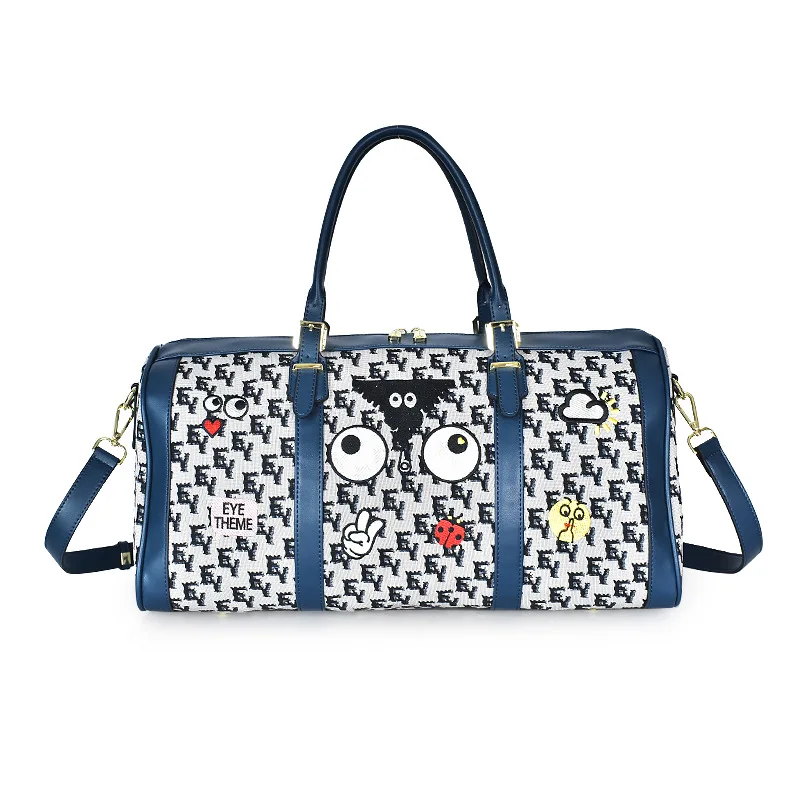 Ins Graffiti Print Large Capacity Travel Tote Bag Embroidered Men Women Sports Handbag Unisex Neutral Diving Fabric Storage Bag