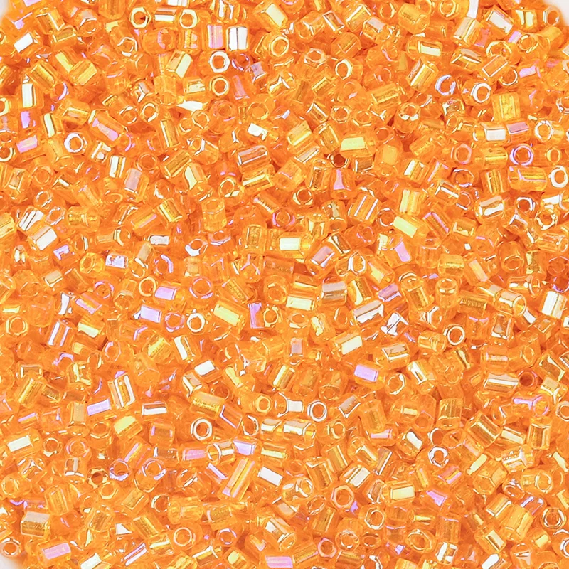 1100 Perles De Rocaille En Verre 2x6 Mm – Tube Long, Couleur Caramel, Loisirs Créatifs (neuf)