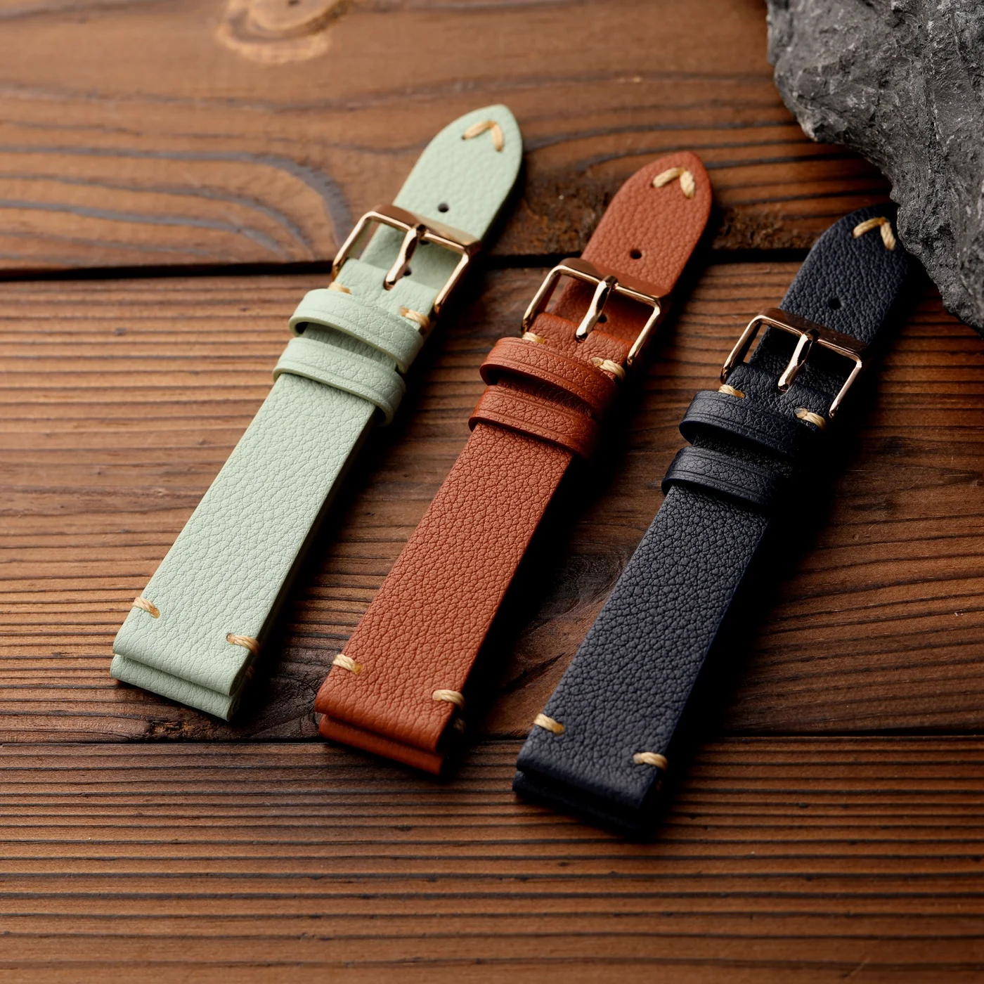Handmade Retro Sheepskin Leather Watch Strap, Soft Genuine Leather